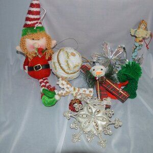 Vintage Christmas ornaments handmade 9pc.